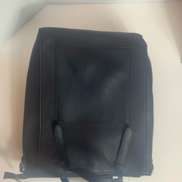 ECOSUSI Black Vegan Leather Tote Backpack Convertible Bag Women Laptop Purse - Picture 11 of 13